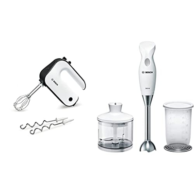 Bosch Styline Sbattitore Elettrico, 450 W, 5 Velocità e Turbo & MSM6B500 CleverMixx Mixer a Immersione, 350 W, 1 Liter