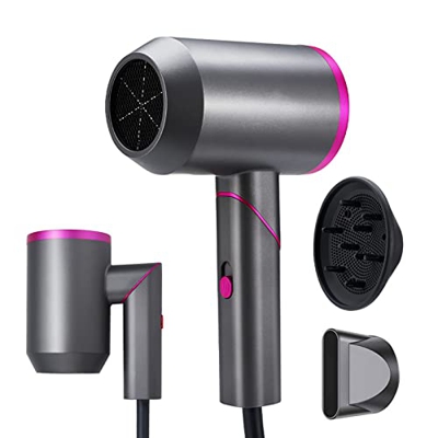 Voghtic Asciugacapelli ioni 1800W Professionale phon con 3 calore & 2 velocità One Touch Control, lunghezza del cavo 2.5m, con diffusore e ugello di r