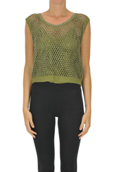 Embellished cut-out knit top en oferta
