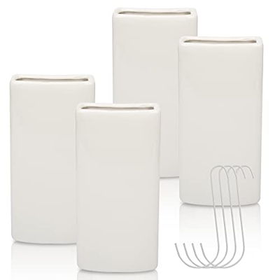 4 x Umidificatore Termosifoni in Ceramica,Umidificatore per Radiatore con gancio,Evaporatore d’Acqua in Bianco per Umidificare l’Aria della Stanza - 4