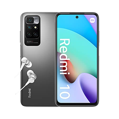 Xiaomi Redmi 10 - Smartphone 4+128GB, Display 6,5” FHD+ 90Hz, MediaTek Helio G88, quad camera AI 50MP, 5000mAh, Carbon Grey (Versione ITA + 2 anni gar