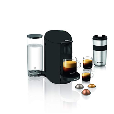 Krups Vertuo Plus Nero Opaco Macchina per espresso Nespresso Macchina da caffè espresso 5 Tazze, 1,8 L, Capsule di caffè, Espresso YY3922FD