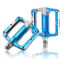 ROCKBROS Pedali per MTB Bici in Alluminio, Pedali Flat Bicicletta Universali 9/16" con Cuscinetti, CNC Taglio, Leggeri Impermeabili, Superficie Larghe características