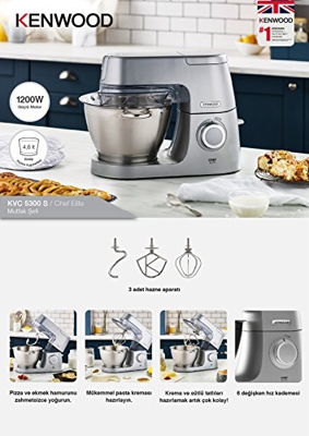 Kenwood KVC5300S robot da cucina 4,6 L Argento 1200 W