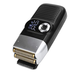 Rasoio elettrico a lamina Testa calva Barba Trimmer USB Ricaricabile Rasoio calvo Testa di lavaggio Tagliacapelli elettrico calvo LCD Baffi Rasoio per en oferta