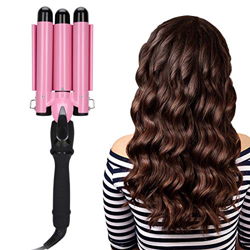 Ferro arricciacapelli, 3 botte di ferro arricciacapelli bacchetta tormalina bigodino di capelli in ceramica riscaldamento rapido bigodino a onda grand en oferta