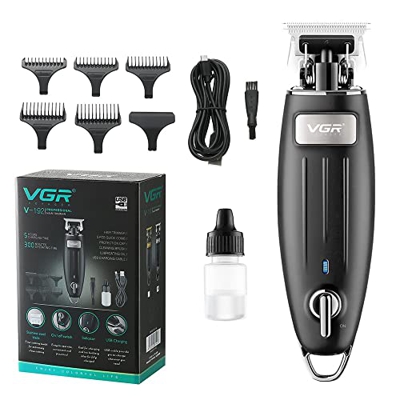 Tagliacapelli da uomo - Tagliacapelli professionale per barbieri - Kit di taglio dei capelli senza fili - Ricarica USB (argento)