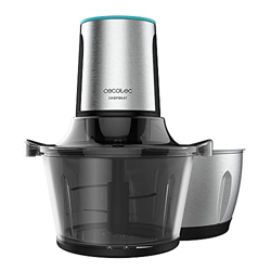 Cecotec Tritatutto elettrico ChopBeat 1500 TitanBlack Steel 600 W, 4 lame in titanio nero, ciotola in acciaio inox da 1,5 l e 2 velocità (Bicchiere in precio