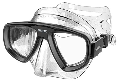 Seac Extreme 50, Maschera da Subacquea e Pesca in Apnea con Lenti Ottiche Opzionali Unisex Adulto, Trasparente/Nero, Taglia Unica