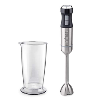 Ufesa BP4750 Vario 1400 Titanium XL Frullatore a Immersione - Minipimer , 1400 W, 4 lame in titanio, Supporto XL, 20 velocità + Turbo, Design Ergonomi