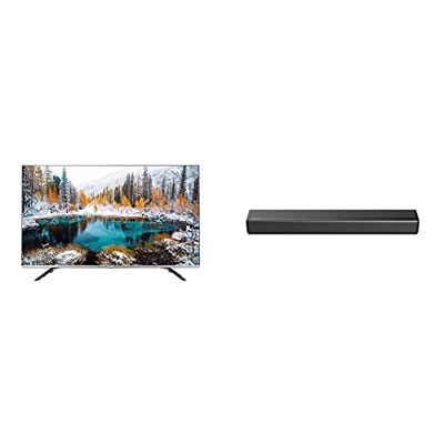 Hisense 50%22 QLED 4K 2021 50E78GQ, Quantum Dot, Smart TV VIDAA 5.0 & HS214 Soundbar 2.1, 80W, Subwoofer Integrato