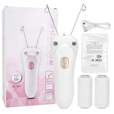 Epilatore Elettrico con Filo di Cotone, Macchina per la Depilazione del Corpo Facciale, Dispositivo per la Depilazione Fisica per Viso, Gambe e Bracci