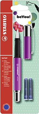 Penna Stilografica - STABILO beFab! Uni Colors in Porpora - 3 Cartucce Blu incluse