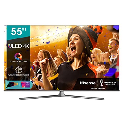 Hisense 55" ULED 4K 2021 55U88GQ, Quantum Dot IPS, Smart TV VIDAA 5.0, HDR Dolby Vision IQ, Audio 2.1.2 60W Dolby Atmos, Controlli vocali Alexa / Goog