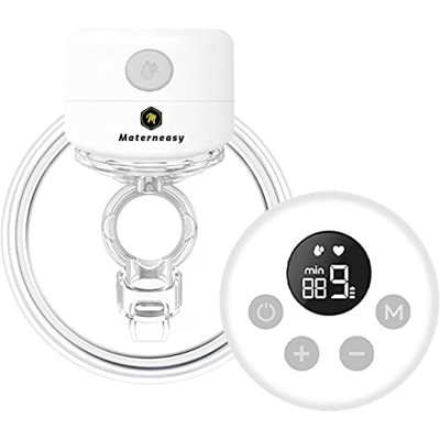 Materneasy - Tira latte elettrico per mani libere, silenzioso, leggero, indolore, display LCD, 3 modalità e 12 intensità di suzione, ricaricabile, sen