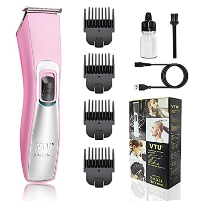 Tagliacapelli Uomo, Regolabarba Elettrico Barba Rasoio Capelli per la Cura di Barba, Capelli e Corpo, Cordless, IPX7 Impermeabile (C-Rosa)