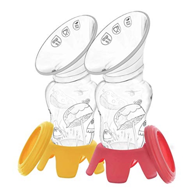 Tiralatte Manuale Portatile in Silicone Medico con Coperchio e Base d’Appoggio; Senza BPA; Portata 120 ML