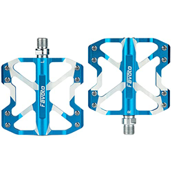 Favoto Pedali per Bici Universali Pedali per Biciletta Flat MTB Antiscivolo in Lega di Alluminio, Leggeri Pedali 9/16" MTB, Bici da Strada, Bici da Ci precio