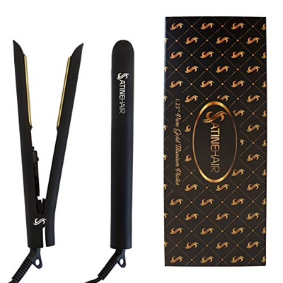 Piastra per capelli professionale Satine Hair - 2 in 1 - Tecnologia Ionica - 5 anni di garanzia - Piastra in titanio (Black Gold) Nero gold