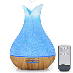 Diffusore di aromi da 400 ml per oli profumati, umidificatore per aromaterapia umidificatore per ambienti in venature del legno con timer, LED con 7 c precio