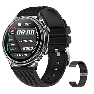 Smartwatch, 1,32'' Orologio Fitness Donna Uomo con Contapassi Saturimetro Sonno Cardiofrequenzimetro da Polso, Activity Fitness Tracker Contapassi Cro