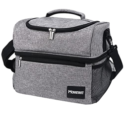 Borsa termica piccola da 15 l, con due scomparti, per picnic, fitness, colore: grigio características