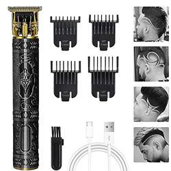 Tagliacapelli Uomo, QUAFUN T-Blade Regolabarba Uomo professionale 0 mm per Capelli USB Ricaricabile Impermeabile Portatile Rasabarba Elettrico con 4 P precio