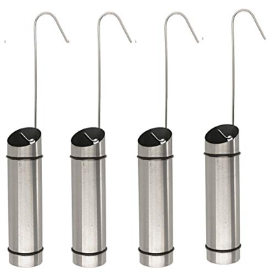 Druline Umidificatore in acciaio inox da appendere al termosifone, evaporatore per termosifoni, con gancio a S, in set da 4 pezzi, di colore argento