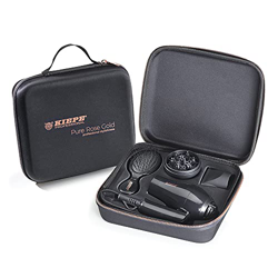 Asciugacapelli da viaggio in Set con spazzola e diffusore. Custodia semirigida. Pure Rose Gold - Kiepe, nero en oferta