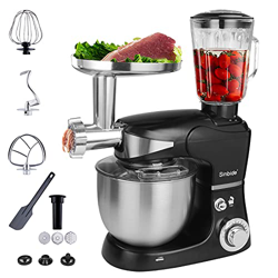 Sinbide 3 in 1 Robot da Cucina Elettrico 1300W Impastatrice Planetaria Multifunzione 5L Planetaria con Tritacarne Velocità Regolabile en oferta