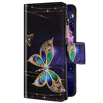 Uposao Compatibile con Samsung Galaxy Note 10 Plus Custodia a Portafoglio in Pelle [9 Slot per Schede], Custodia Multifunzione a Libro con Cerniera,Fa