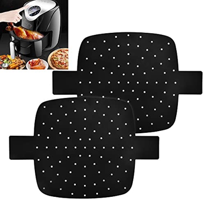 BUZIFU 2 Tappetino Friggitrice ad Aria Fodera per Friggitrice ad Aria Tappetino Antigraffio per Friggitrice Riutilizzabili Friggitrice ad Aria Antisci