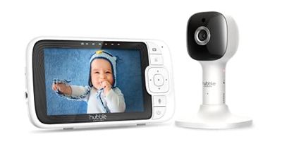 Hubble Pal Cloud Video Connessione Smart HD Baby Monitor da 5-pollici con Digital Pan, Tilt e Videocamera Zoom -Bianco