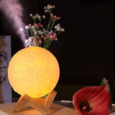 Lampada Luna 3D Multifunzionale, Gemmac Lampada Moon Con Funzione Umidificatore,3 Colori, Ricarica USB Decorativo LED Luce Notturna Toccare Controllo,