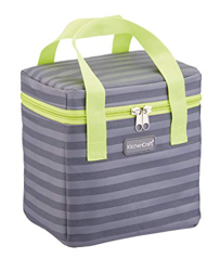 Kitchen Craft Borsa Termica per Il Pranzo, 4,9 l, a Righe, Colore: Grigio/Lime, Tessuto, Multicolore, 14 x 20 x 20 cm precio