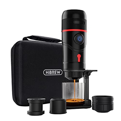 HiBREW H4 Macchina da caffè portatile per auto DC12V macchina da caffè espresso a capsule in polvere (Premium)