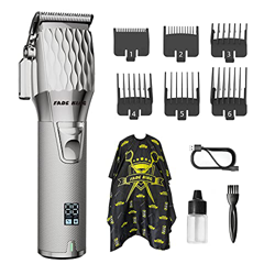 FADE KING Tagliacapelli Uomo Professionale Tagliatrice Capelli Taglierina Senza Fili Tutto Metallo Barbiere Elettrica Regolabarba 2500mAH oro en oferta