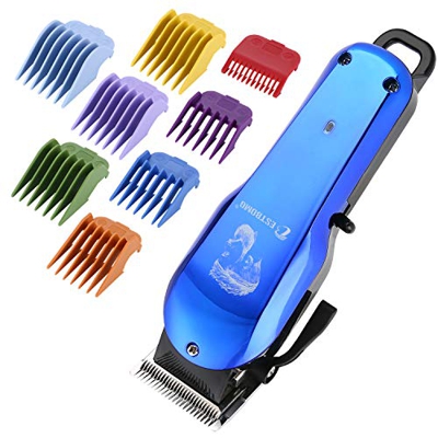 BESTBOMG Tagliacapelli Uomo, HC605 Tagliacapelli Professionale Elettrico Macchinetta Per Capelli Regolabarba con Batteria 2000 mAh, 8 pettini guida, 5