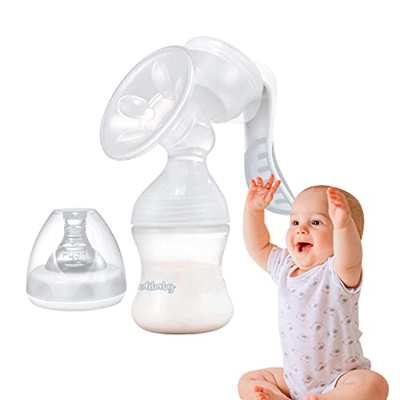 Edibaby, Tiralatte Manuale, Breast Pump, 130ml, Ergonomico, Antiscivolo, senza BPA, Posizione di Aspirazione Rapida e Confortevole.