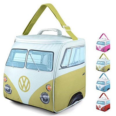 VW Collection - Volkswagen Hippie Bus T1 Camper Van Borsa Termica (Fronte/Verde & Bianco)