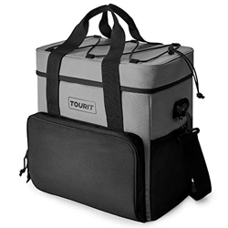 TOURIT Borsa Termica 35 Lattine Refrigeratori per il Pranzo con Isolamento Morbido 24L per Picnic, Spiaggia, Lavoro, Viaggio, Grigio en oferta