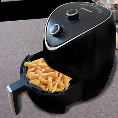 REPLOOD Friggitrice ad Aria Calda Manuale Senza Olio Airfryer 4.5Lt Frigge Cuoce 1400W