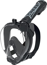 Cressi Duke Full Face Mask, Maschera Integrale Grande Visione Snorkel Dry con Supporto Action Cam Unisex Adulto, Nero/Nero, M/L características