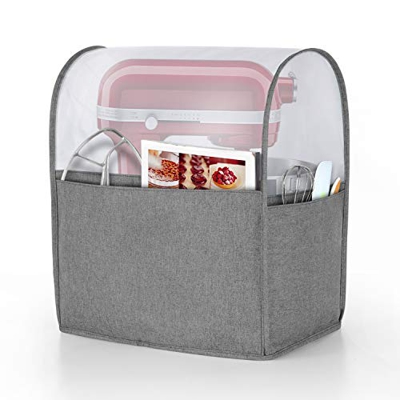 Luxja Copertura per KitchenAid Robot da Cucina, Cover (Cima Nuvolosa) con Tasche Posteriori per KitchenAid Robot da Cucina e Accessori (Adatto per 5,6