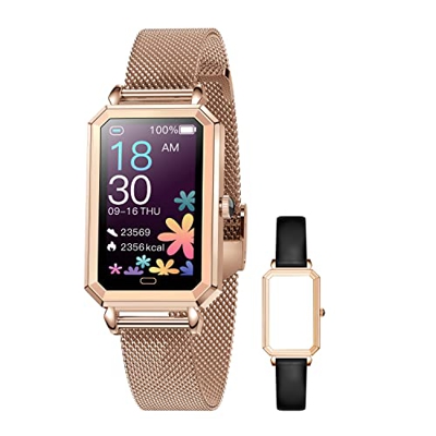 Smartwatch Donna, Orologio Fitness IP67 Impermeabile Smart Watch da Donna Notifiche Messaggi Contapassi Calorie Cardiofrequenzimetro da Polso Activity