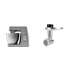Kenwood Kvl6300S Impastatrice Planetaria Chef Elite, Robot Da Cucina Mixer, 1400 W, 6.7 Litri, Acciaio, Argento & Kax950Me Accessorio Tritacarne Per I precio