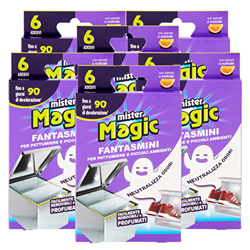 MISTER MAGIC 6X Fantasmini Neutralizza Odori per Pattumiere Scarpiere e Piccoli Ambienti Fino a 90 Giorni di Deodorazione con Estratti di Agrumi - 6 C en oferta