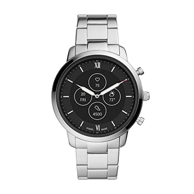 Fossil Smartwatch Ibrido HR Neutra da Uomo in Acciaio con Bracciale in Acciaio, FTW7029