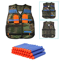 Gilet Tattico + 100 Dardi Elite per i Bambini di N-Strike Elite（Camouflage） precio