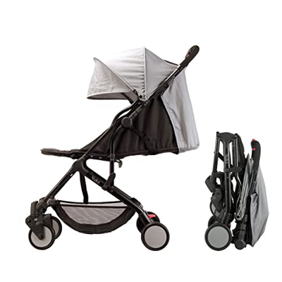BAMBISOL - Passeggino Citadine YUKO² - Ultra Compatto Nascita - Pieghevole 1 mano, Borsa per il trasporto (Nero Grigio)